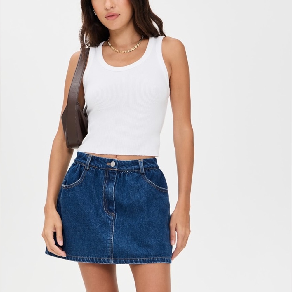 English Factory Ruffle Denim Skort